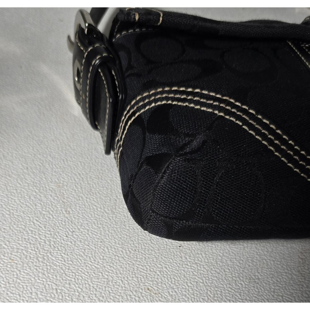 COACH Y2k Vintage Black Jacquard Soho Shoulder Top Handle Handbag 6280 EUC - Picture 3 of 14
